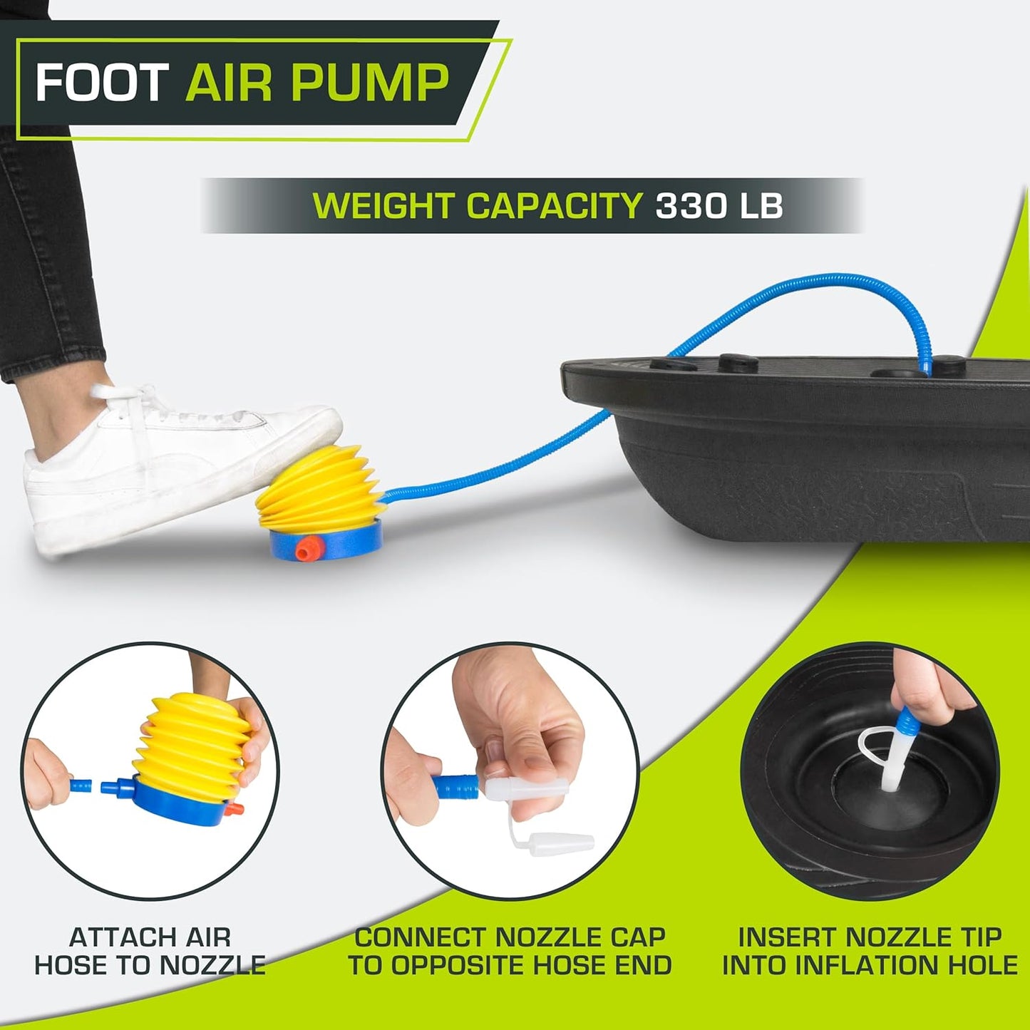 Balance Trainer Stability Exercise Half Ball with Resistance Bands and Pump for Yoga Aerobics Home Gym Workout
